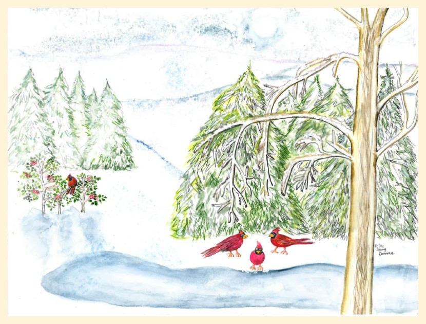 Cardinals in the Snow