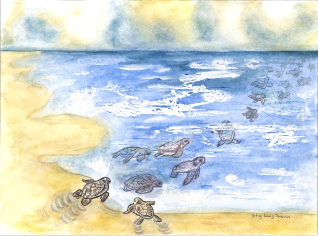 Hatchlings Swimming in the Sea